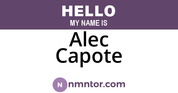 Alec Capote
