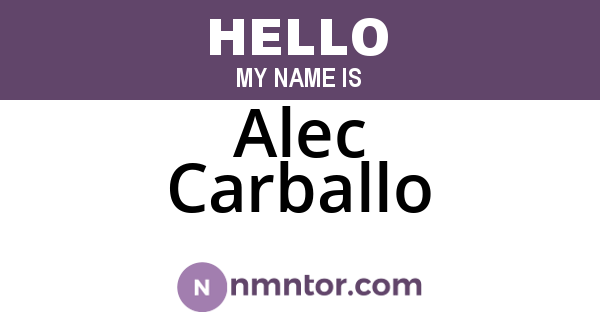 Alec Carballo