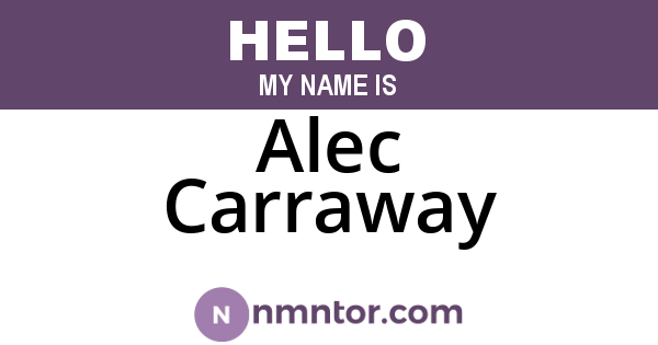 Alec Carraway