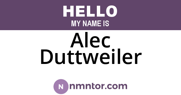Alec Duttweiler