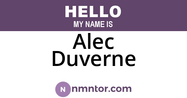 Alec Duverne