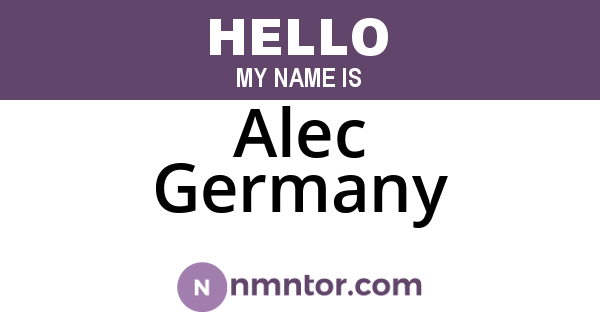 Alec Germany