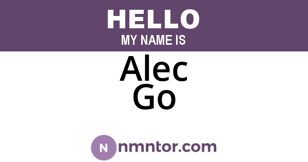 Alec Go