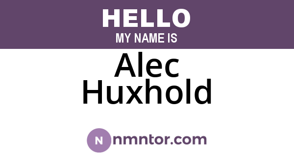 Alec Huxhold
