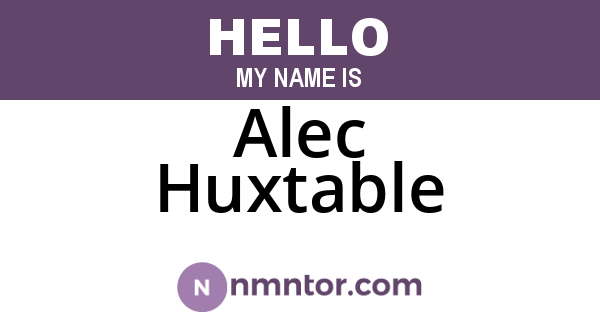 Alec Huxtable
