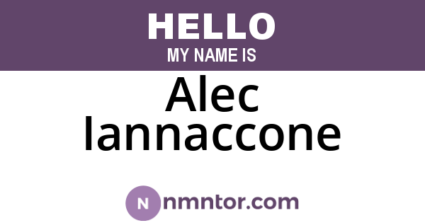 Alec Iannaccone