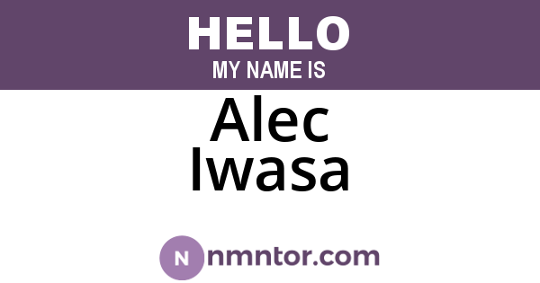 Alec Iwasa