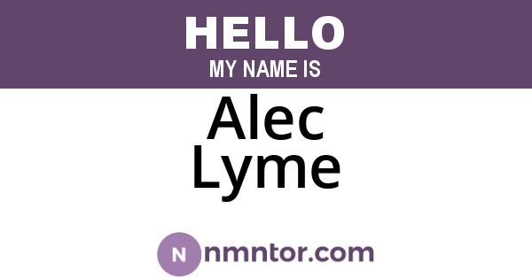 Alec Lyme