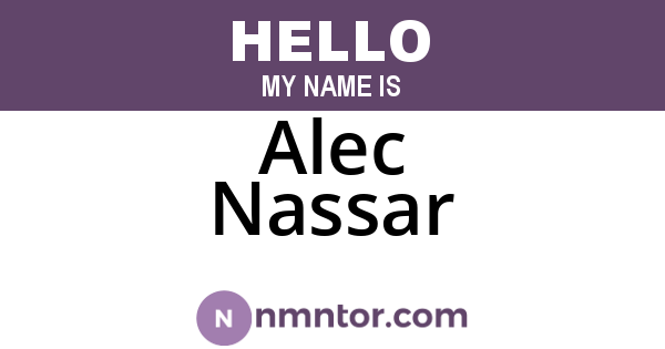 Alec Nassar
