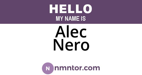 Alec Nero