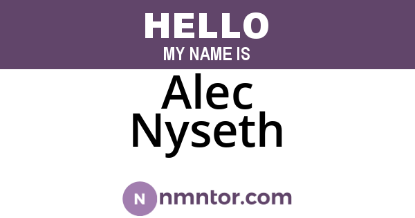 Alec Nyseth