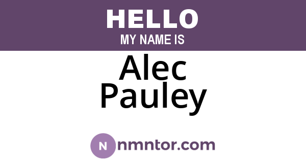 Alec Pauley