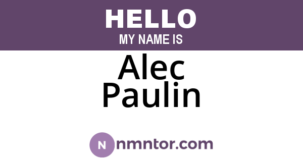 Alec Paulin