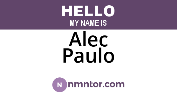 Alec Paulo