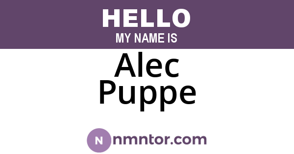 Alec Puppe