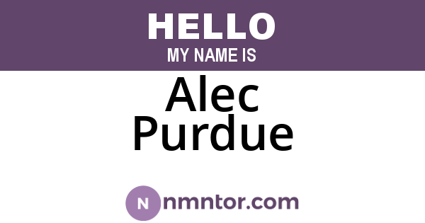 Alec Purdue