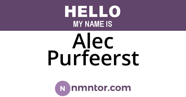 Alec Purfeerst