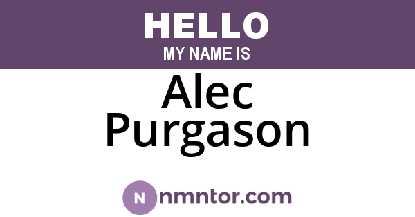 Alec Purgason