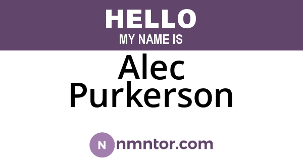Alec Purkerson