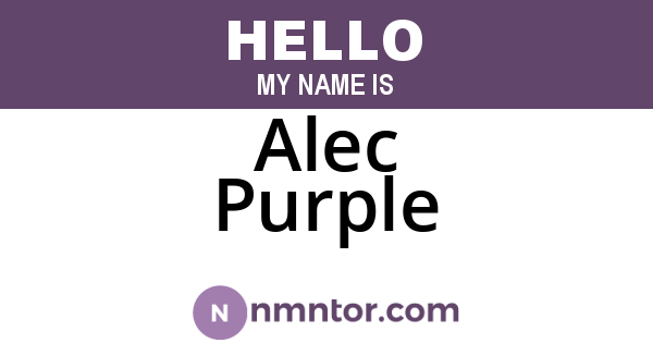 Alec Purple