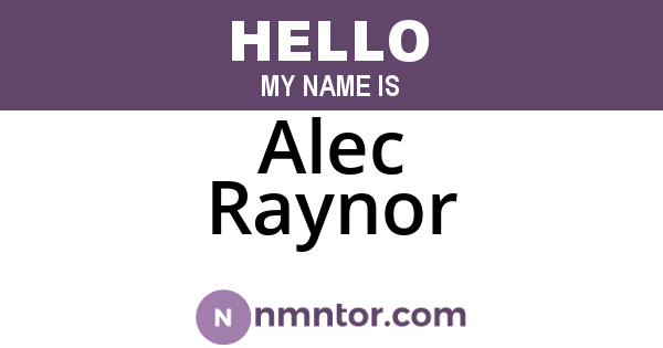 Alec Raynor