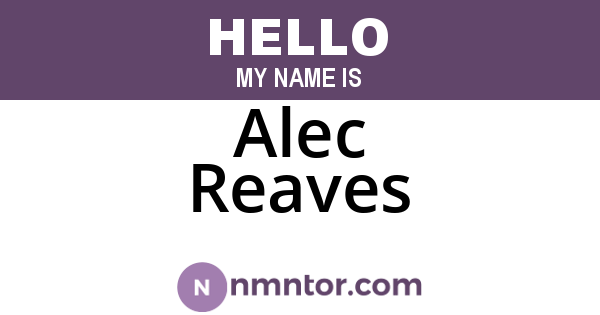 Alec Reaves