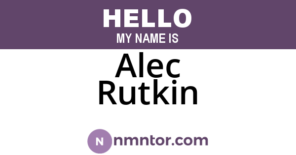 Alec Rutkin