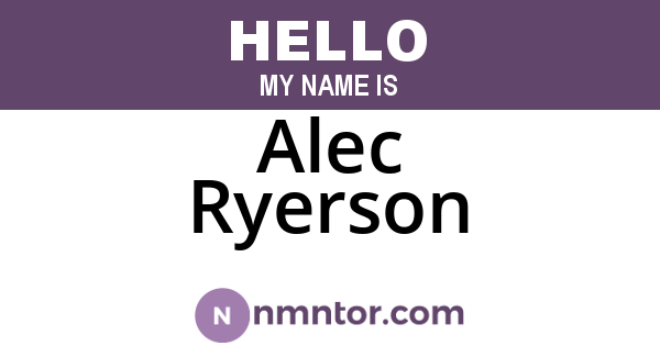 Alec Ryerson