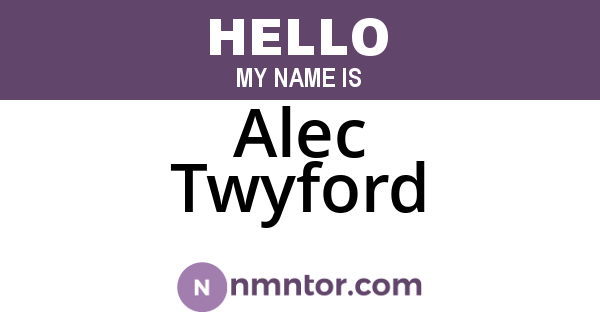 Alec Twyford
