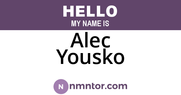 Alec Yousko