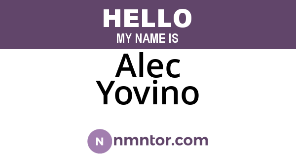 Alec Yovino