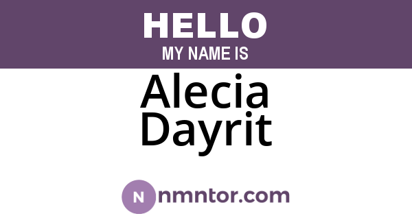 Alecia Dayrit