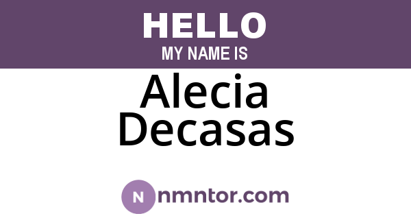 Alecia Decasas