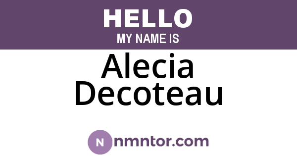 Alecia Decoteau