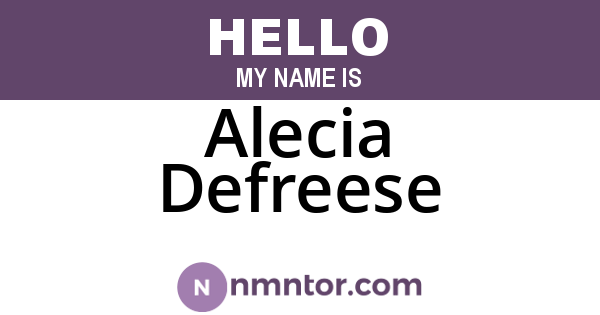 Alecia Defreese