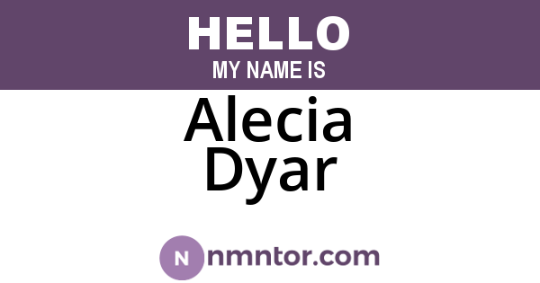 Alecia Dyar