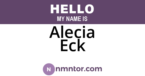 Alecia Eck