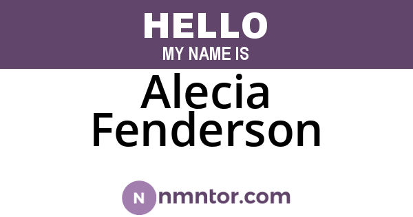 Alecia Fenderson