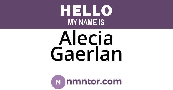 Alecia Gaerlan