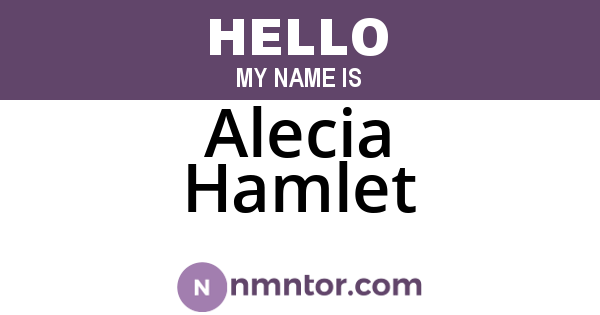 Alecia Hamlet