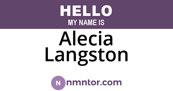 Alecia Langston