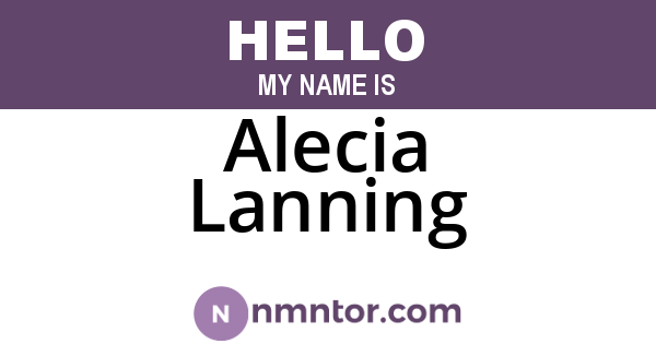 Alecia Lanning