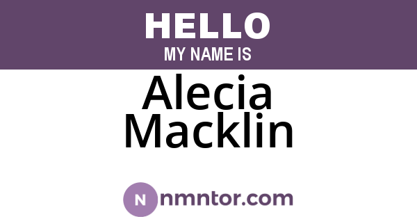 Alecia Macklin