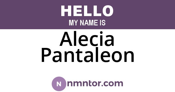 Alecia Pantaleon