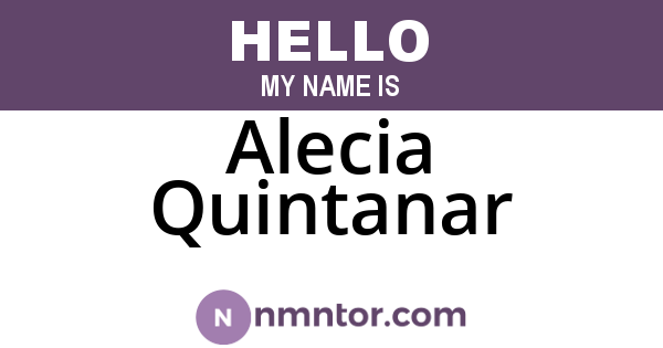 Alecia Quintanar