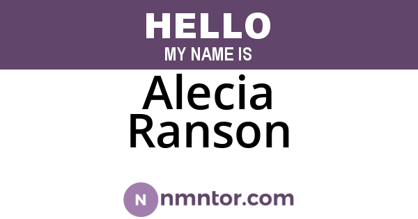 Alecia Ranson
