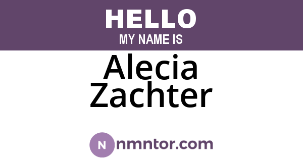 Alecia Zachter