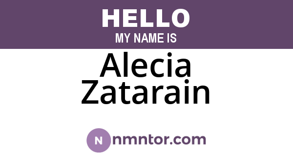 Alecia Zatarain