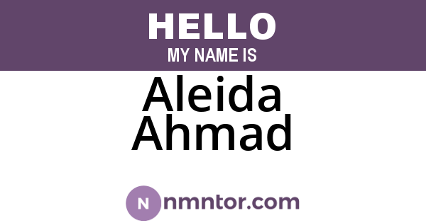 Aleida Ahmad