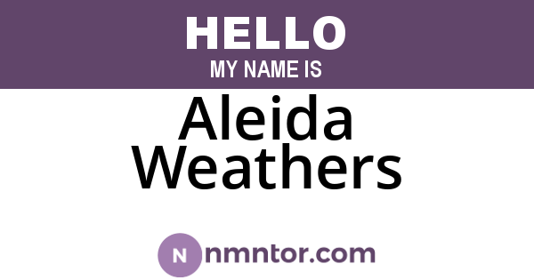 Aleida Weathers